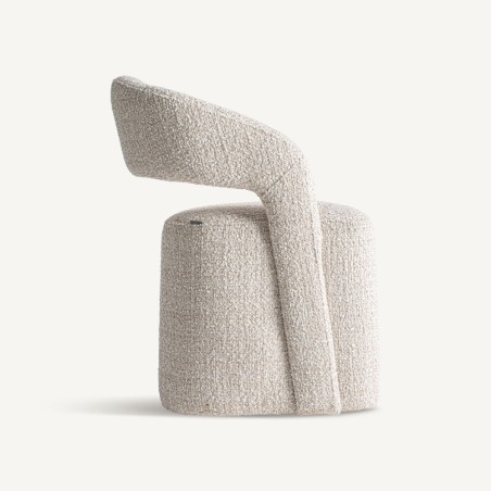 Silla Besne Vical Home en Madera de Pino y Tapizado Chenilla Crema