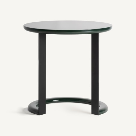 Mesa Auxiliar Vical Home en Madera DM Lacada Verde y Estructura de Hierro Negro