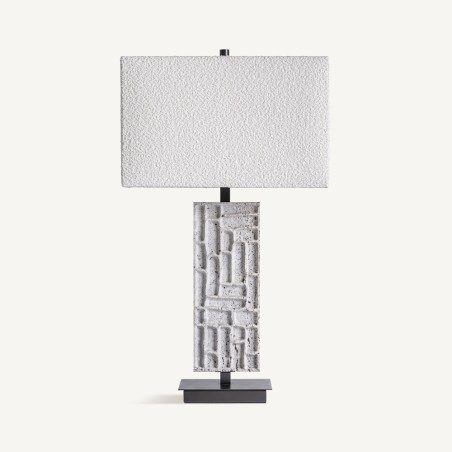 Lámpara de Sobremesa Kioni Vical Home – Mármol Gris y Detalles Negros