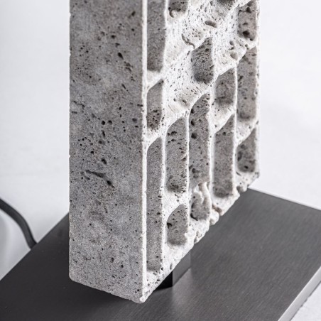 Lámpara de Sobremesa Kioni Vical Home – Mármol Gris y Detalles Negros