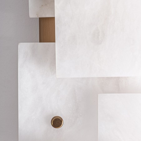 Aplique Chanya Vical Home – Art Déco en Alabastro Blanco y Hierro Dorado