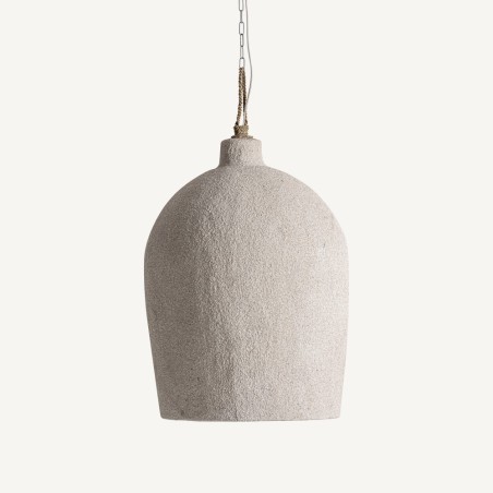 Lámpara de Colgar Grande de Vical Home en Madera de Suar Beige