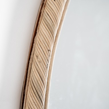 Espejo Vical Home en Ratán Marrón Claro 100x100 cm