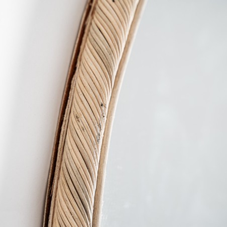 Espejo Vical Home en Ratán Marrón Claro 100x100 cm