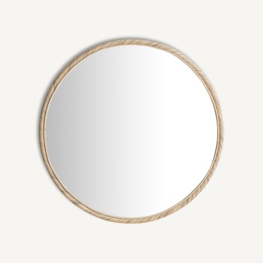 Espejo Vical Home en Ratán Marrón Claro 100x100 cm