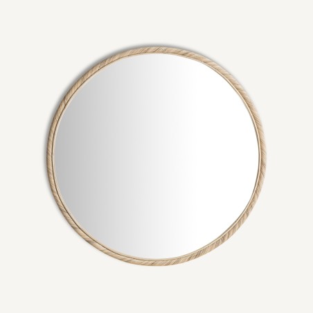 Espejo Vical Home en Ratán Marrón Claro 100x100 cm