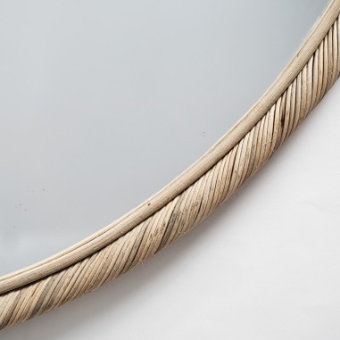 Espejo Vical Home en Ratán Marrón Claro 100x100 cm