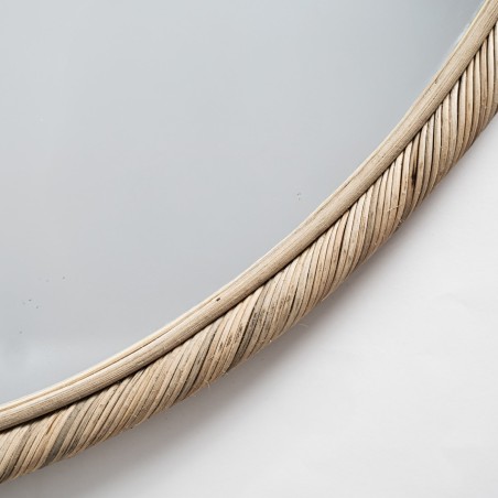 Espejo Vical Home en Ratán Marrón Claro 100x100 cm