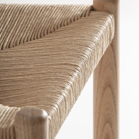 Taburete alto de madera y fibra natural Jaleha de Vical Home – Estilo boho para barra de cocina