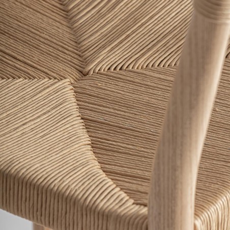 Taburete alto de madera y fibra natural Jaleha de Vical Home – Estilo boho para barra de cocina