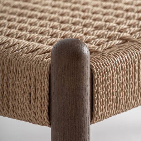 Banco de madera y fibra natural Flaeh de Vical Home – 120 cm estilo mediterráneo