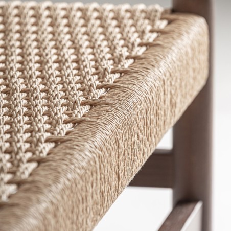 Banco de madera y fibra natural Flaeh de Vical Home – 120 cm estilo mediterráneo