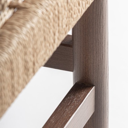 Banco de madera y fibra natural Flaeh de Vical Home – 120 cm estilo mediterráneo