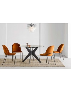 MESA COMEDOR REDONDA FIJA CRISTAL MON 2