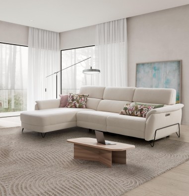 Sofá chaise longue relax Estela con sistema...