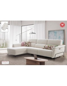Sofá chaise longue relax Estela con sistema cardio de...