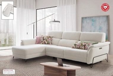 Sofá chaise longue relax Estela con sistema...