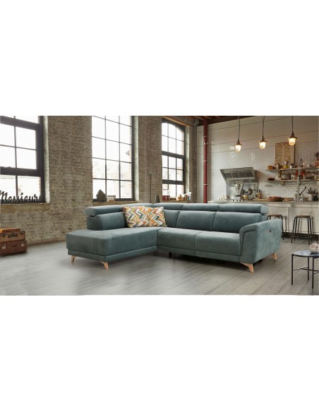 SOFÁ CHAISELONGUE-RINCONERA FIJA AKUA FIJO O RELAX MOTORIZADO "CARDIO" MAYOR TAPIZADOS