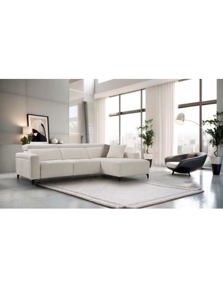 SOFÁ CHAISELONGUE NOA DESLIZANTE DE CARRO PATA ALTA MAYOR TAPIZADOS