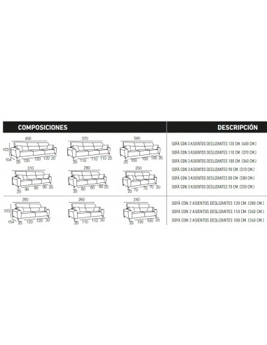 SOFÁ NOA ASIENTO DESLIZANTE DE CARRO PATA ALTA...