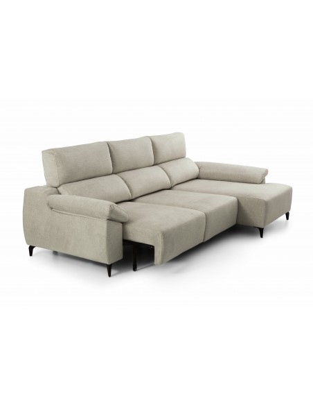 SOFÁ CHAISELONGUE NINA ASIENTO DESLIZANTE DE CARRO PATA ALTA MAYOR TAPIZADOS