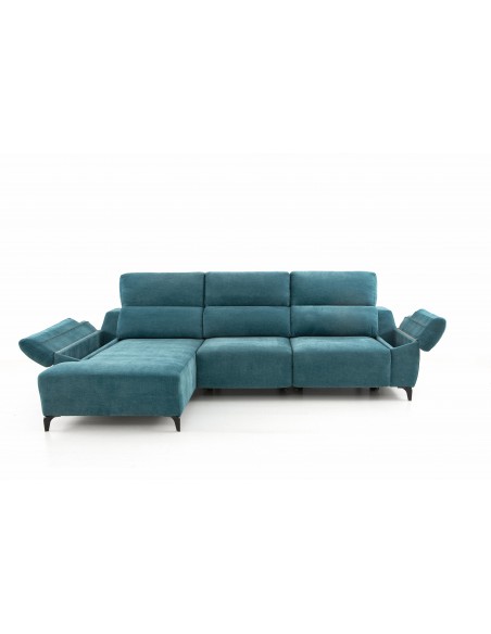 SOFÁ CHAISELONGUE NINA ASIENTO DESLIZANTE DE CARRO PATA ALTA MAYOR TAPIZADOS