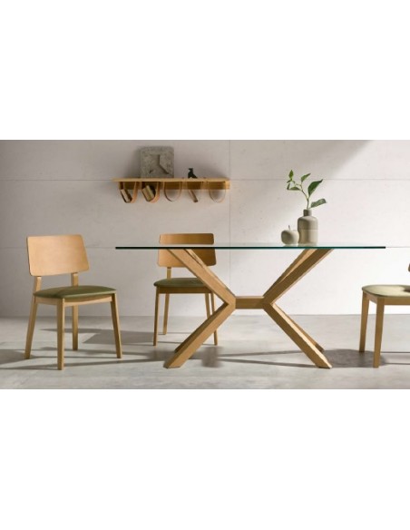 MESA COMEDOR RECTANGULAR FIJA CRISTAL SONIA
