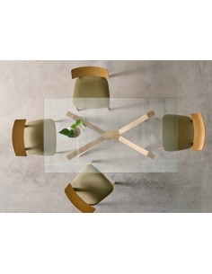 MESA COMEDOR RECTANGULAR FIJA CRISTAL SONIA 2