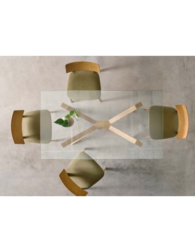 MESA COMEDOR RECTANGULAR FIJA CRISTAL SONIA