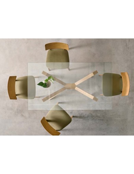 MESA COMEDOR RECTANGULAR FIJA CRISTAL SONIA