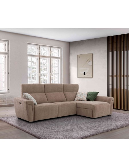 SOFÁ TICO CHAISELONGUE - ARCÓN FIJO O RELAX MOTORIZADO MAYOR TAPIZADOS