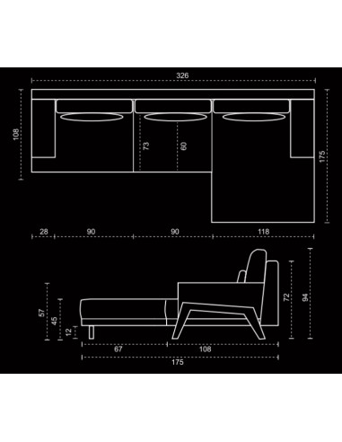 SOFÁ CHAISELONGUE AMELIE