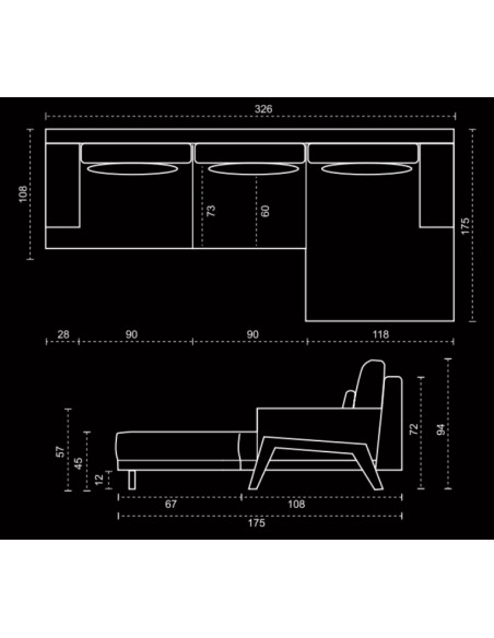 SOFÁ CHAISELONGUE AMELIE