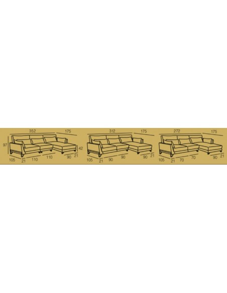 SOFÁ CHAISELONGUE NADINE DE MAYOR TAPIZADOS