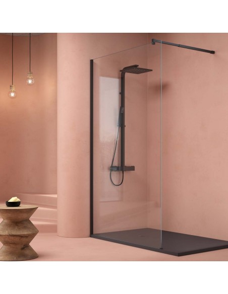 PANEL FIJO DUCHA NEGRO VARIAS MEDIDAS
