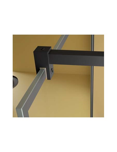 PANEL FIJO DUCHA DECORADO MARCO NEGRO VARIAS MEDIDAS