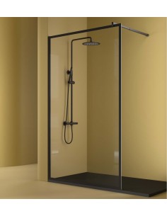PANEL FIJO DUCHA DECORADO MARCO NEGRO VARIAS MEDIDAS