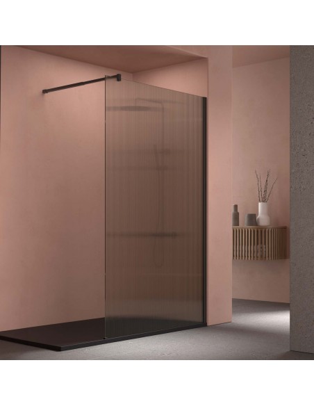 PANEL FIJO DUCHA ACANALADO NEGRO VARIAS MEDIDAS