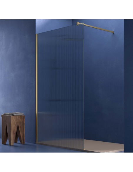 PANEL FIJO DUCHA ACANALADO DORADO VARIAS MEDIDAS