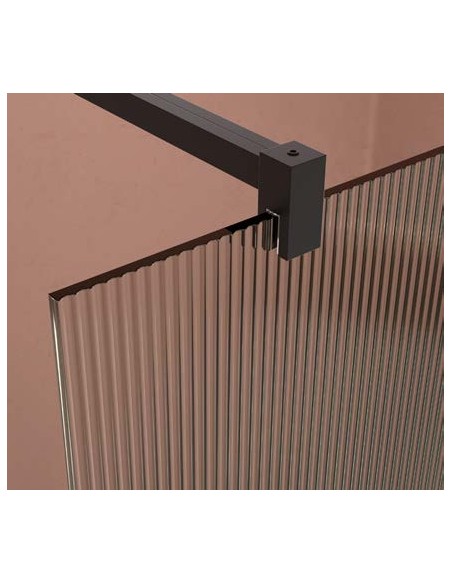 PANEL FIJO DUCHA ACANALADO NEGRO VARIAS MEDIDAS