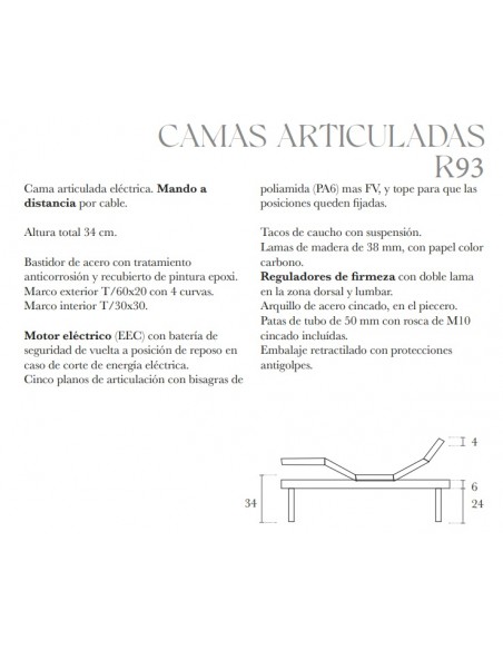 Cama Articulada Eléctrica Dupen con Mando y Motor de Seguridad