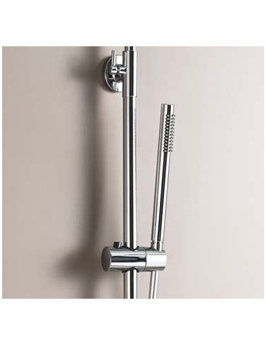 COLUMNA DUCHA MONOMANDO REDONDA CROMO/NEGRO