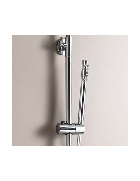 COLUMNA DUCHA MONOMANDO REDONDA CROMO/NEGRO