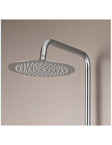 COLUMNA DUCHA MONOMANDO REDONDA CROMO/NEGRO