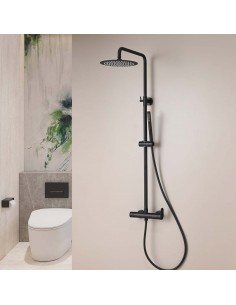 COLUMNA DUCHA MONOMANDO REDONDA CROMO/NEGRO 2